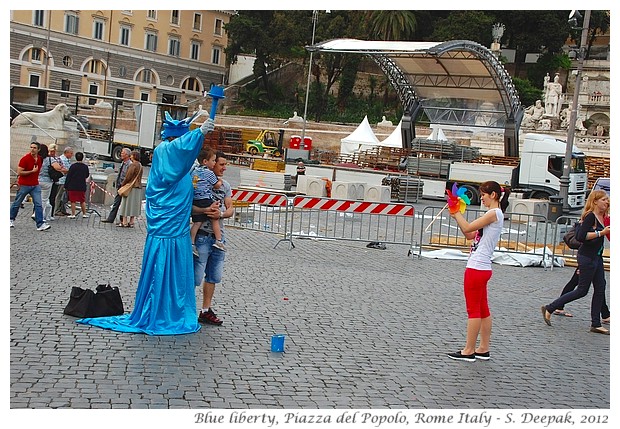 Blue statue of liberty, Rome Italy - S. Deepak, 2012