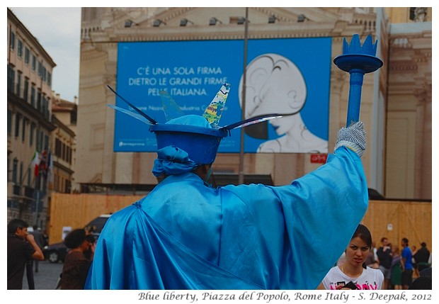 Blue statue of liberty, Rome Italy - S. Deepak, 2012