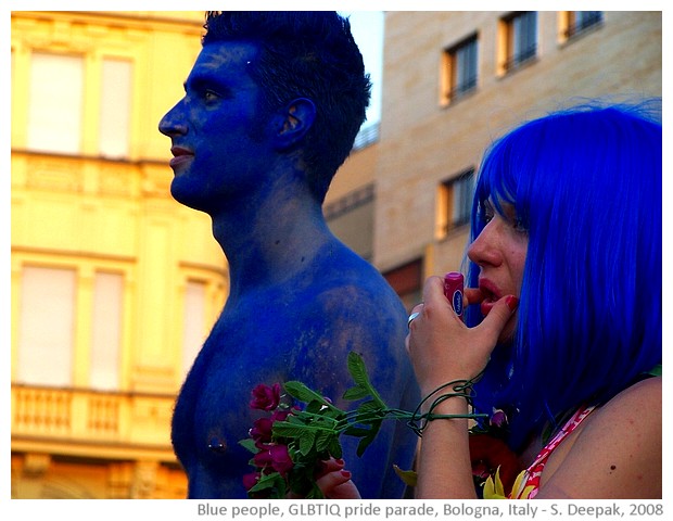 Blue people, GLBT pride parade, Bologna, Italy - S. Deepak, 2008 