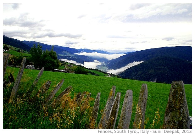 Wood fences, South Tyrol, Italy - images by Sunil Deepak, 2013