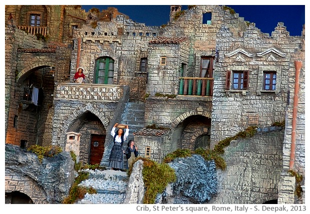 Crib showing Matera homes, St Peter square, Rome, Italy - images by Sunil Deepak, 2013