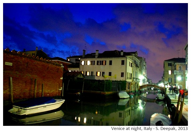 Canals of Venice at night, Italy - S. Deepak, 2013