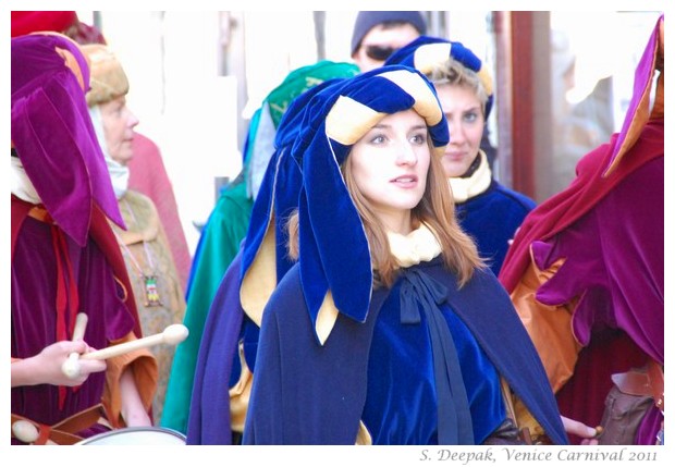 Drummers in medieval dresses, Venice Carnival, 2011