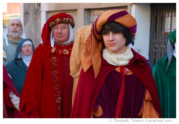 Drummers in medieval dresses, Venice Carnival, 2011