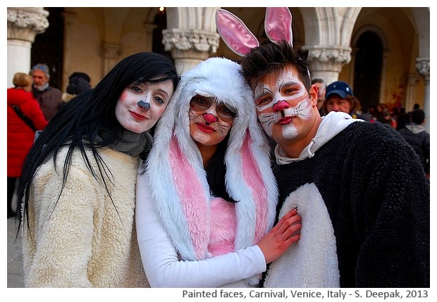 Costumes & painted faces, Venice carnival, Italy - S. Deepak, 2013