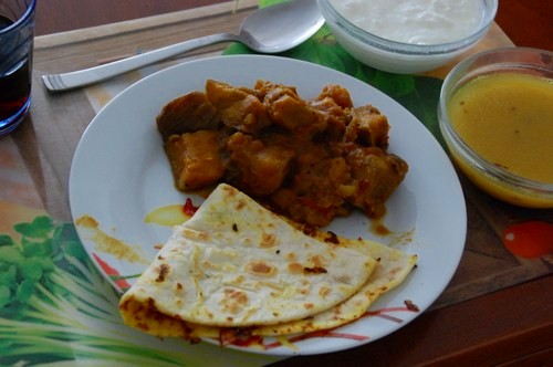 Recipe potatoes and eggplant