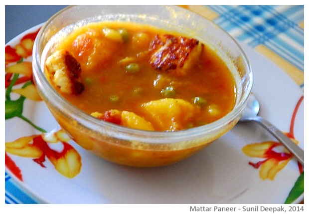 Recipe Matar Paneer - images by Sunil Deepak, 2014