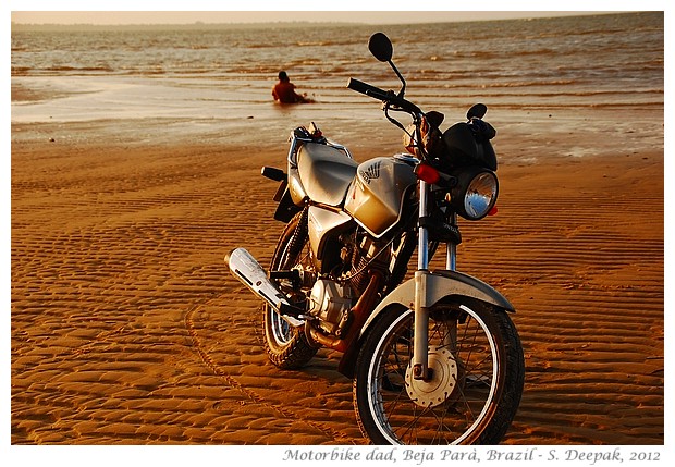 Guy with motorbike and a kid, Beja Parà, Brazil - S. Deepak, 2012