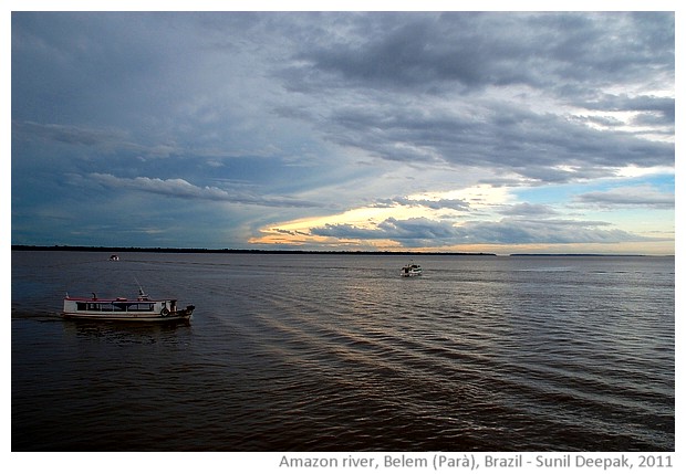 Boats & clouds, Amazon river,Belem, Parà, Brazil - images by Sunil Deepak, 2011
