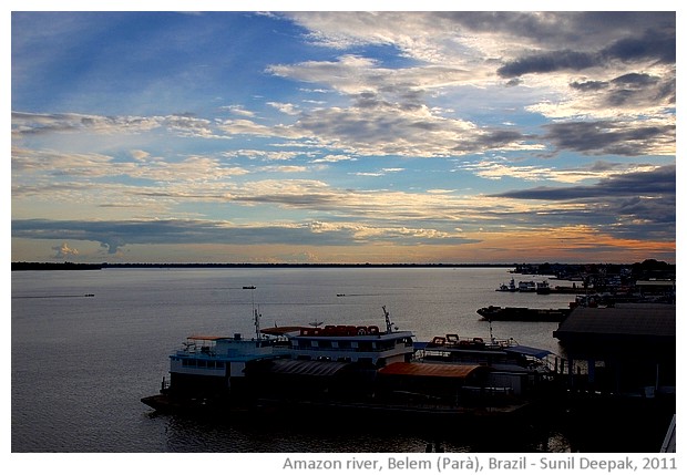 Boats & clouds, Amazon river,Belem, Parà, Brazil - images by Sunil Deepak, 2011