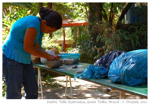 Potter Isabel making a bowl - S. Deepak, 2011