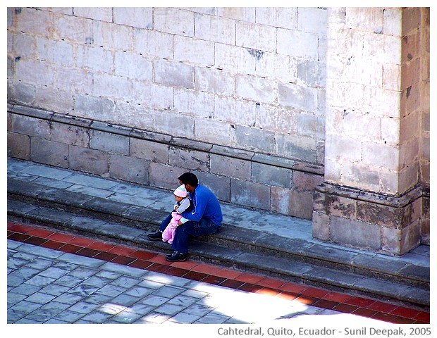 People, Cathedral, Quito, Ecuador - images by Sunil Deepak, 2005