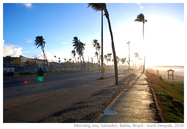 Windy morning on coast of Salvador, Bahia, Brazil - images by Sunil Deepak, 2010