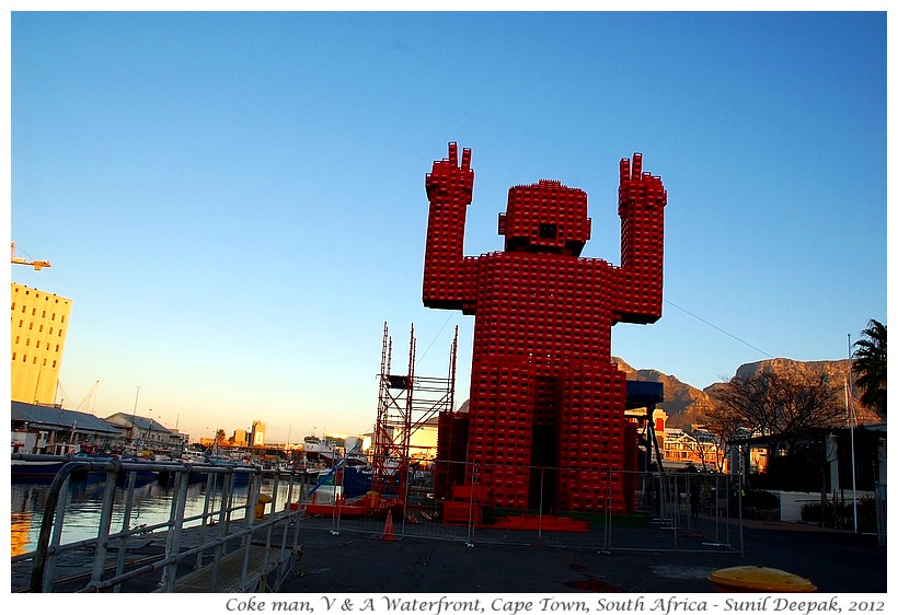 Sculpture with coke crates, Cape Town, South Africa - Images by Sunil Deepak