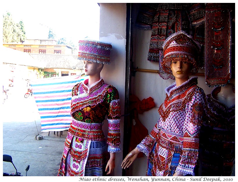 Miao ethnic dress market, Wenshan, Yunnan, China - Images by Sunil Deepak