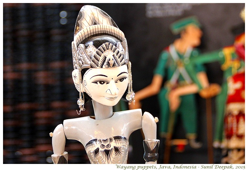 Black & white wayang puppets from Java Indonesia at Expo 2015 in Milan - Images by Sunil Deepak
