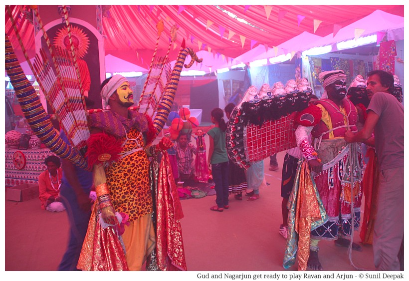 Artists getting ready for dance and theatre performances