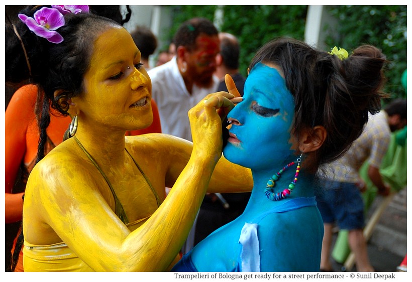 Artists getting ready for dance and theatre performances