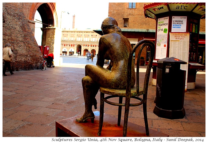 Sculptures in Piazza 4 Novembre, Bologna, Italy - Images by Sunil Deepak