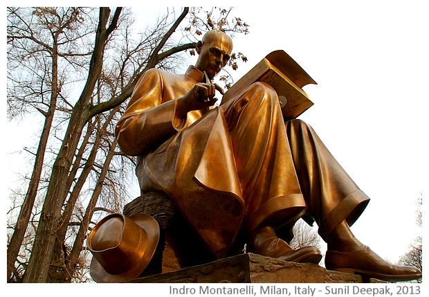Art & Sculptures about books - Indro Montanelli, Milan - Image by S. Deepak