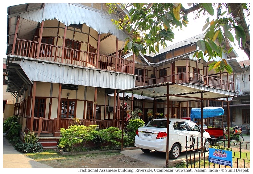 Traditional Assamese house, Riverside, Guwahati, Assam, India