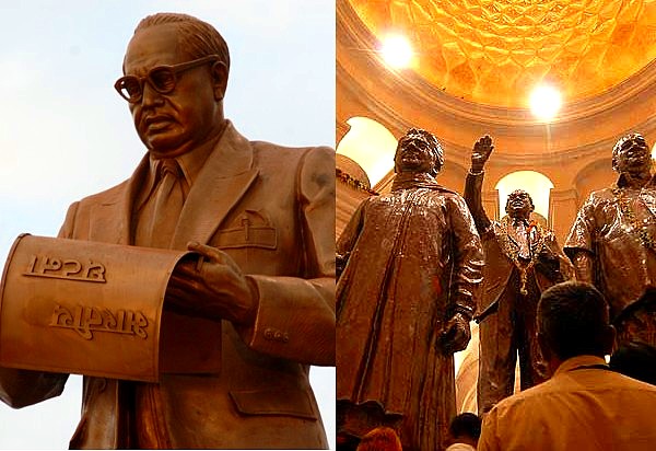 Castes in India - collage on Ambedkar and Mayawati by Sunil Deepak