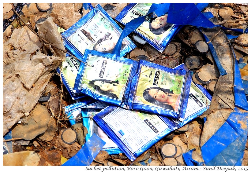 Sachet pollution in India - Images by Sunil Deepak