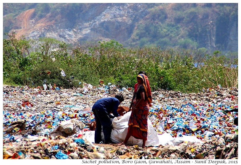 Sachet pollution in India - Images by Sunil Deepak