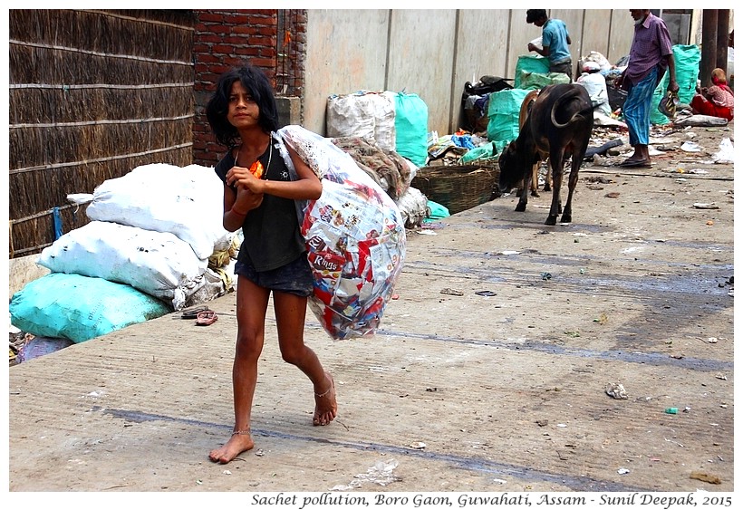 Sachet pollution in India - Images by Sunil Deepak