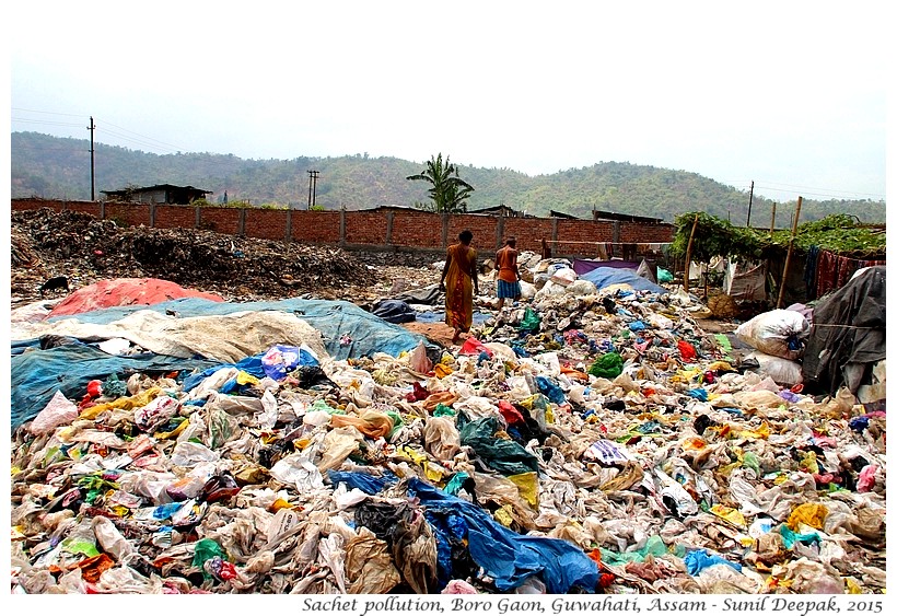 Sachet pollution in India - Images by Sunil Deepak