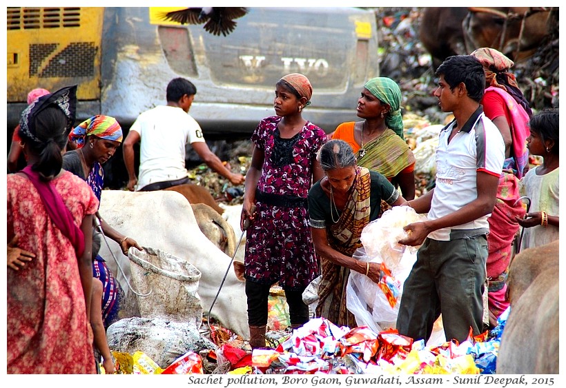 Sachet pollution in India - Images by Sunil Deepak