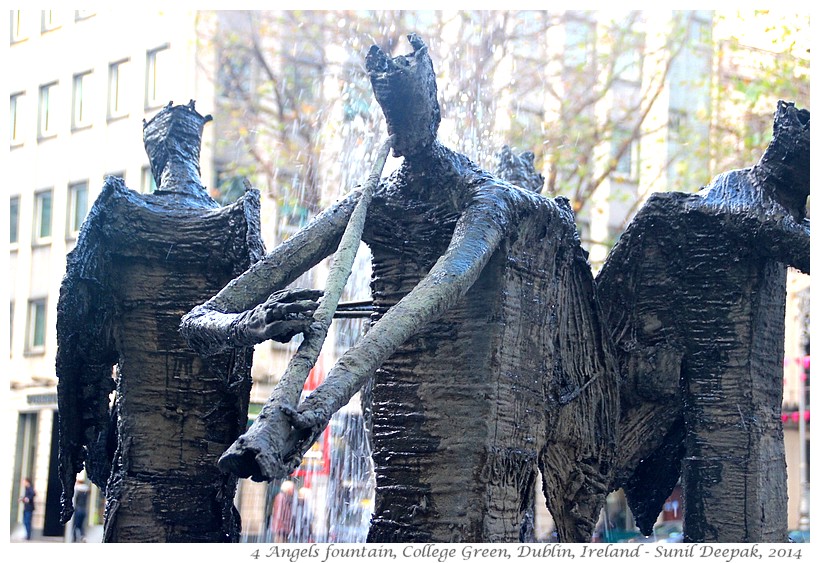 Angels with trumpets in Davis memorial, Dublin, Ireland - Images by Sunil Deepak, 2014