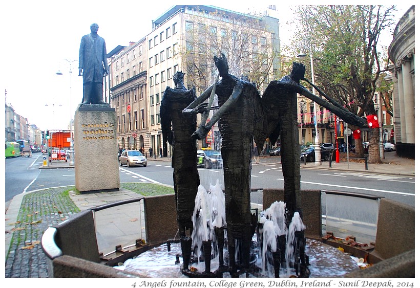 Angels with trumpets in Davis memorial, Dublin, Ireland - Images by Sunil Deepak, 2014