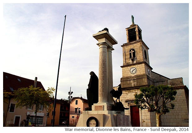 War memorial, Divonne les Bains, France - images by Sunil Deepak, 2014