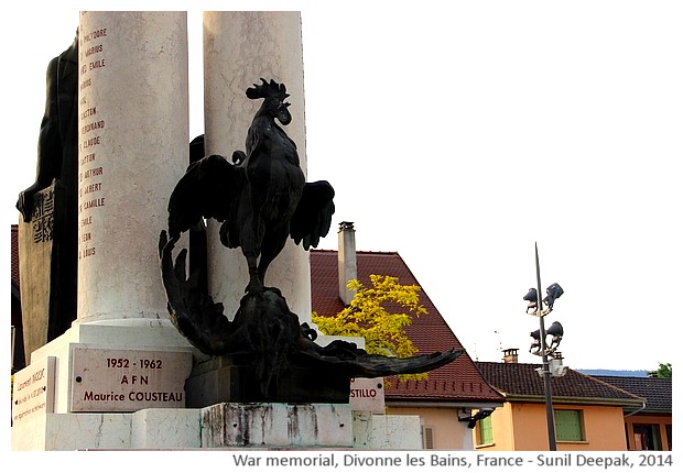 War memorial, Divonne les Bains, France - images by Sunil Deepak, 2014