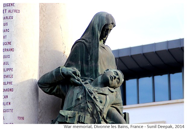 War memorial, Divonne les Bains, France - images by Sunil Deepak, 2014