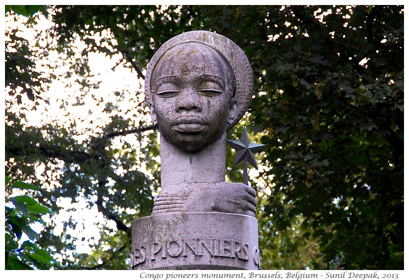 Congo pioneers colonial monument, Brussels, Belgium - Images by Sunil Deepak, 2013