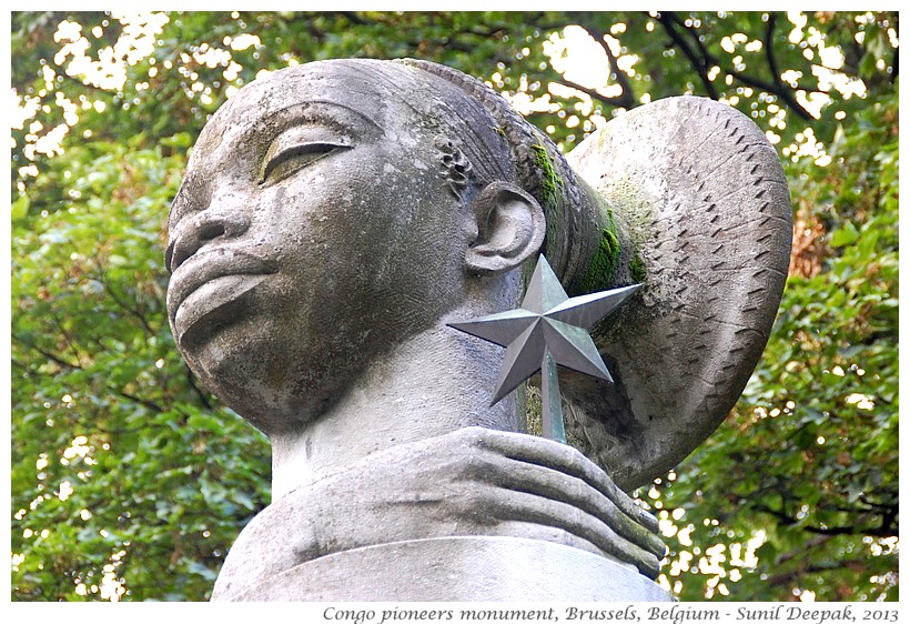 Congo pioneers colonial monument, Brussels, Belgium - Images by Sunil Deepak, 2013