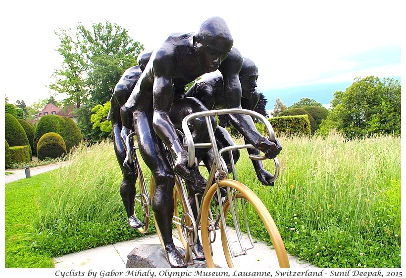 Bicycle race by Gabor Mihaly, Olympic museum, Lausanne, Switzerland - Images by Sunil Deepak