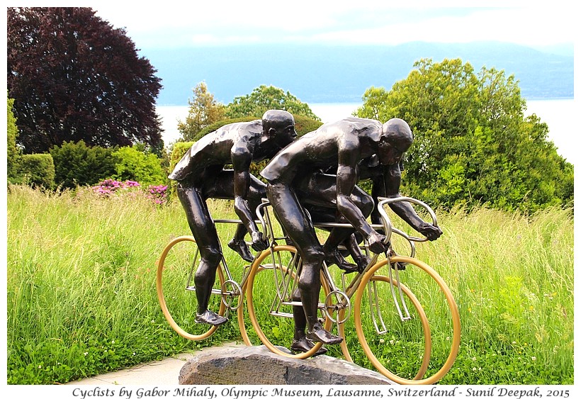 Bicycle race by Gabor Mihaly, Olympic museum, Lausanne, Switzerland - Images by Sunil Deepak