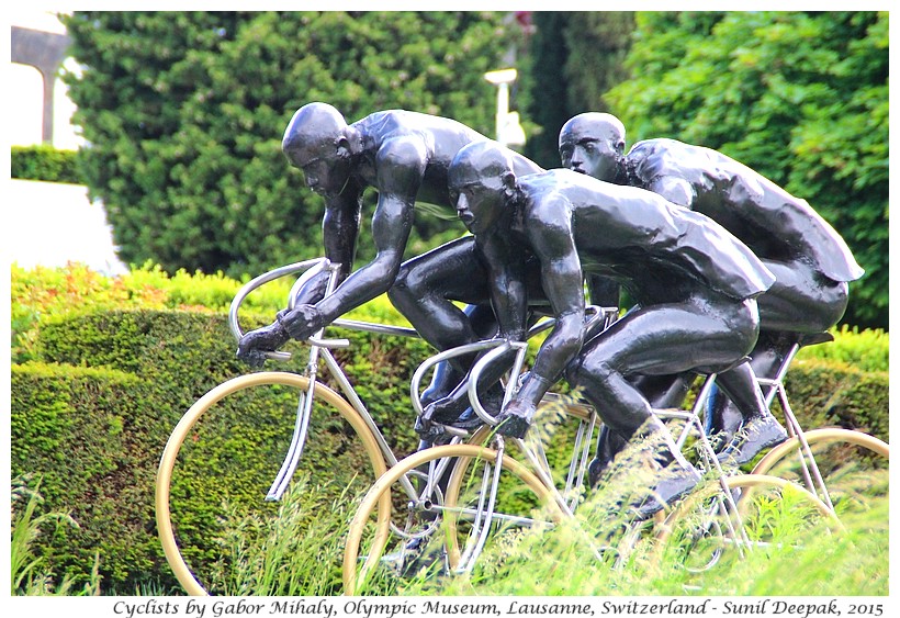 Bicycle race by Gabor Mihaly, Olympic museum, Lausanne, Switzerland - Images by Sunil Deepak