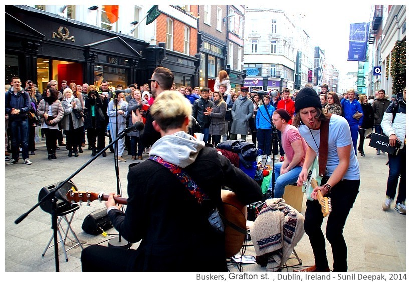 Buskers, Grafton street, Dublin, Ireland - Images by Sunil Deepak, 2014