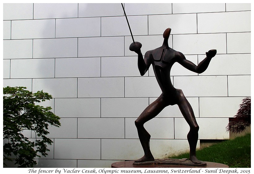 Fencer by Vaclav Cesak, Olympic museum, Lausanne, Switzerland - Images by Sunil Deepak
