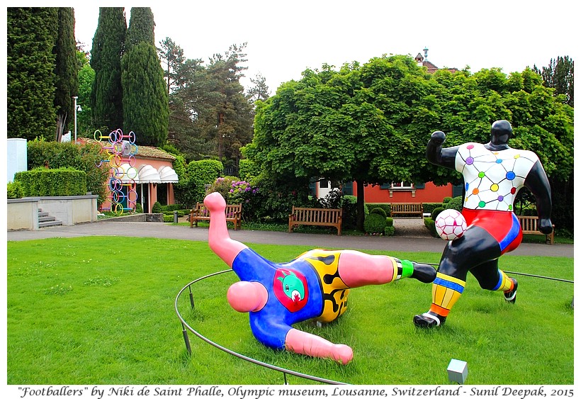 Footballers by Niki Saint Phalle, Olympic museum, Lousanne, Switzerland - Images by Sunil Deepak