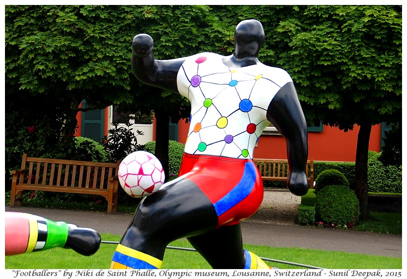 Footballers by Niki Saint Phalle, Olympic museum, Lousanne, Switzerland - Images by Sunil Deepak