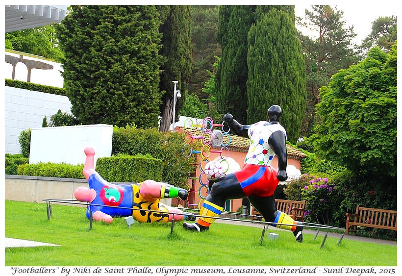 Footballers by Niki Saint Phalle, Olympic museum, Lousanne, Switzerland - Images by Sunil Deepak