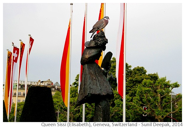 Statue of queen Sissi, Geneva, Switzerland - images by Sunil Deepak, 2014