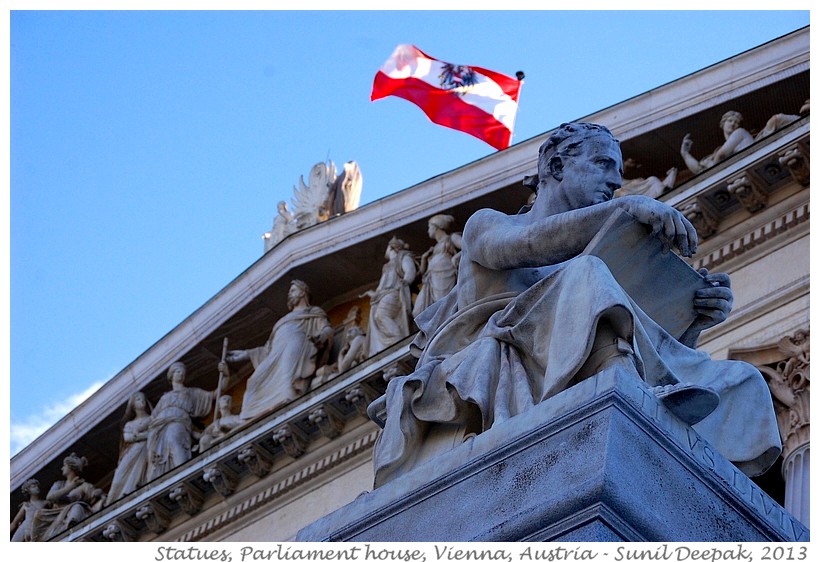 Statues, Parliament, Vienna, Austria - Images by Sunil Deepak, 2013