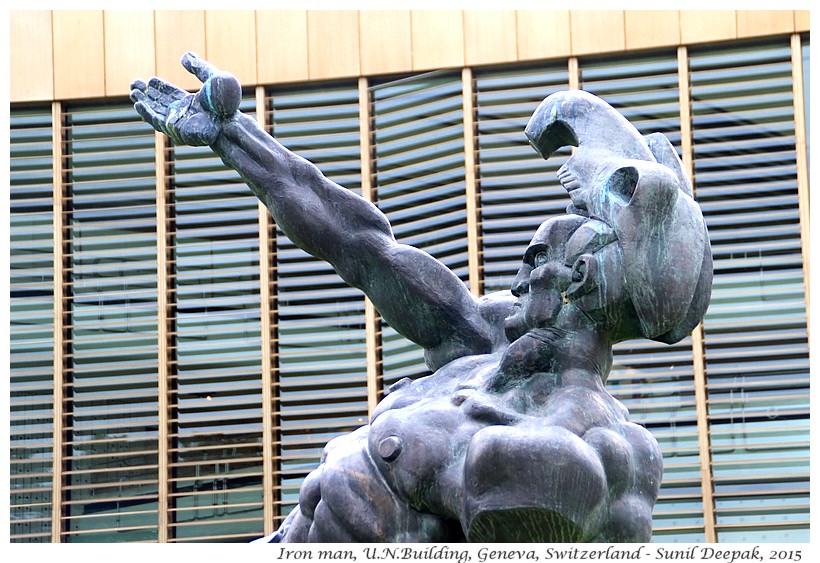 Iron man sculpture, Geneva, Switzerland - Images by Sunil Deepak
