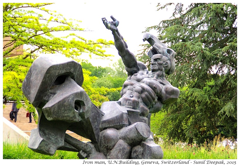 Iron man sculpture, Geneva, Switzerland - Images by Sunil Deepak